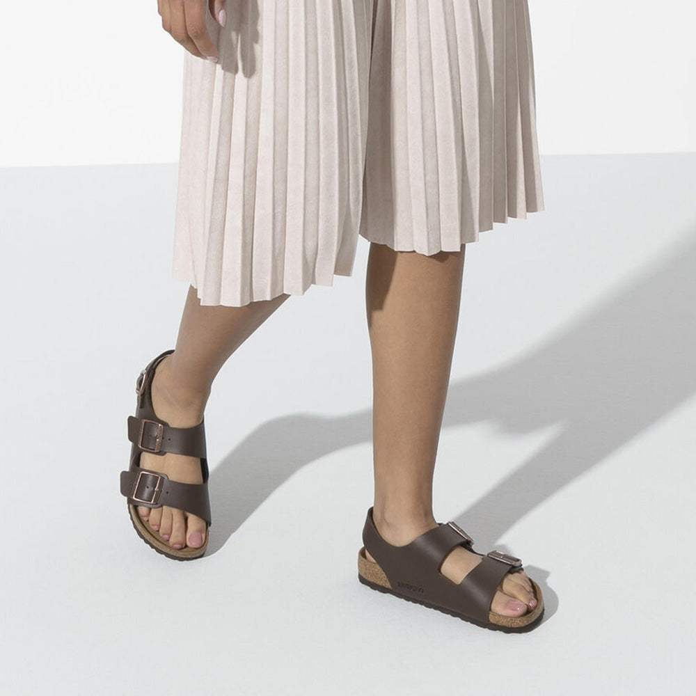 Birkenstock Milano Birko-Flor in Dark Brown