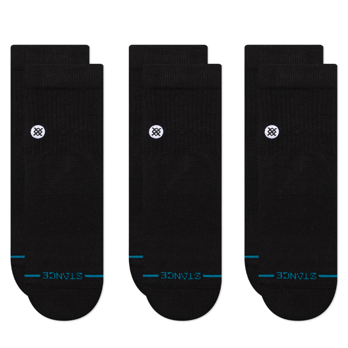 Stance Icon Quarter Socks 3 Pack in Black