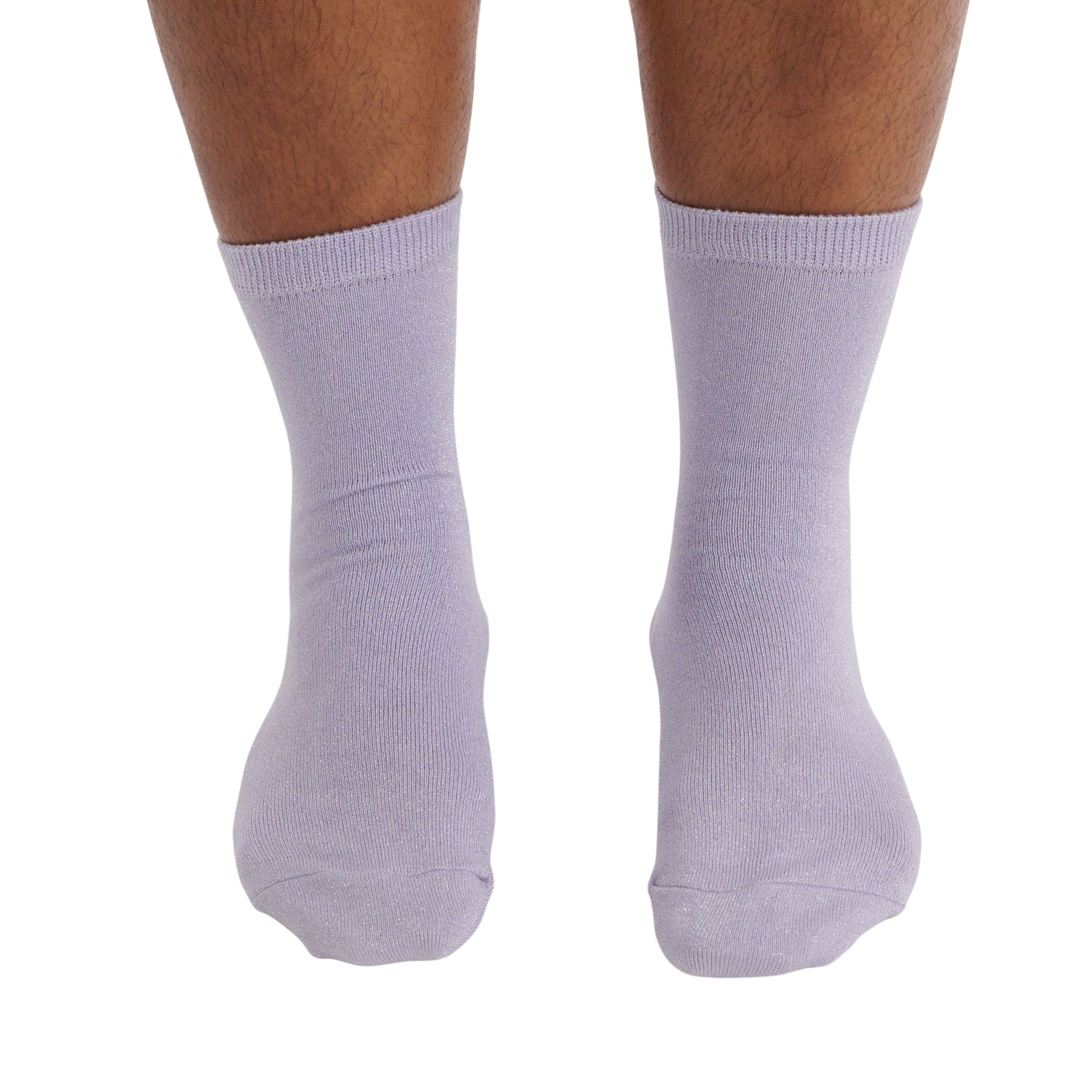 Baggu Crew Sock in Lilac Metallic