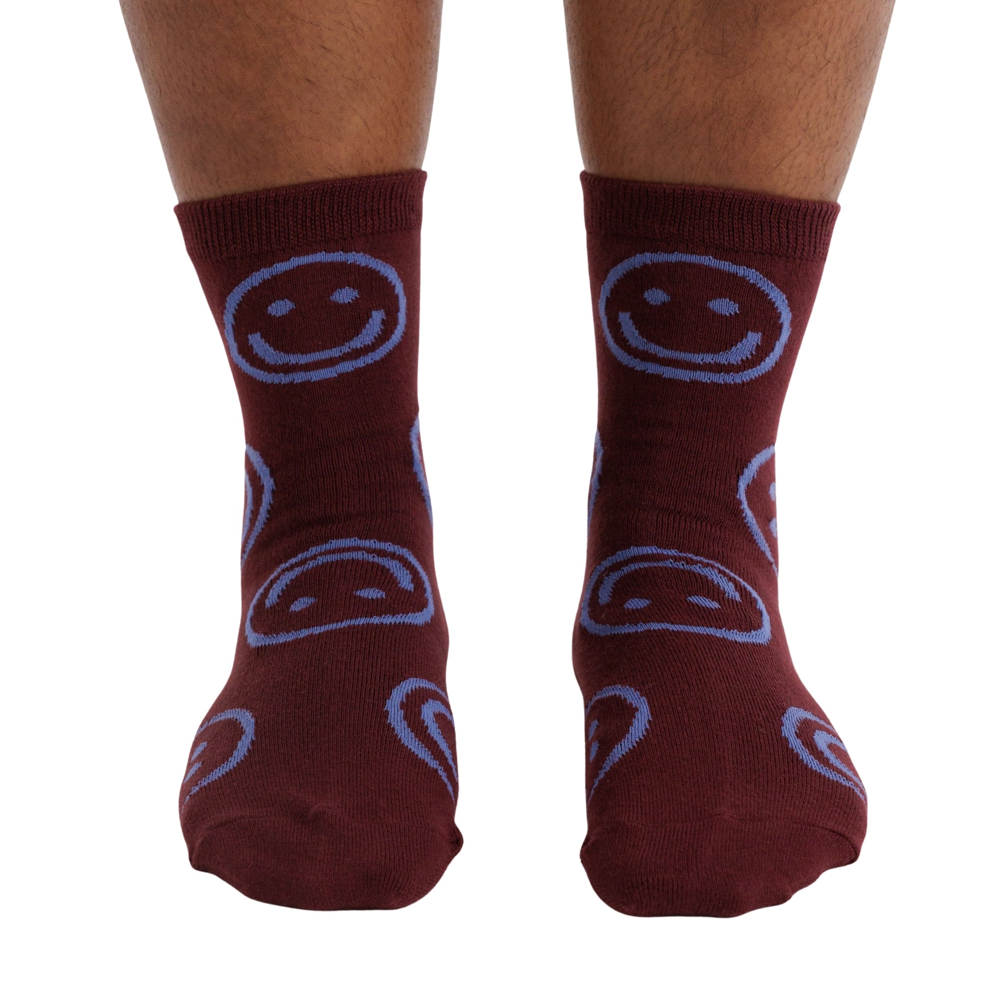 Baggu Crew Sock in Mahogany Happy