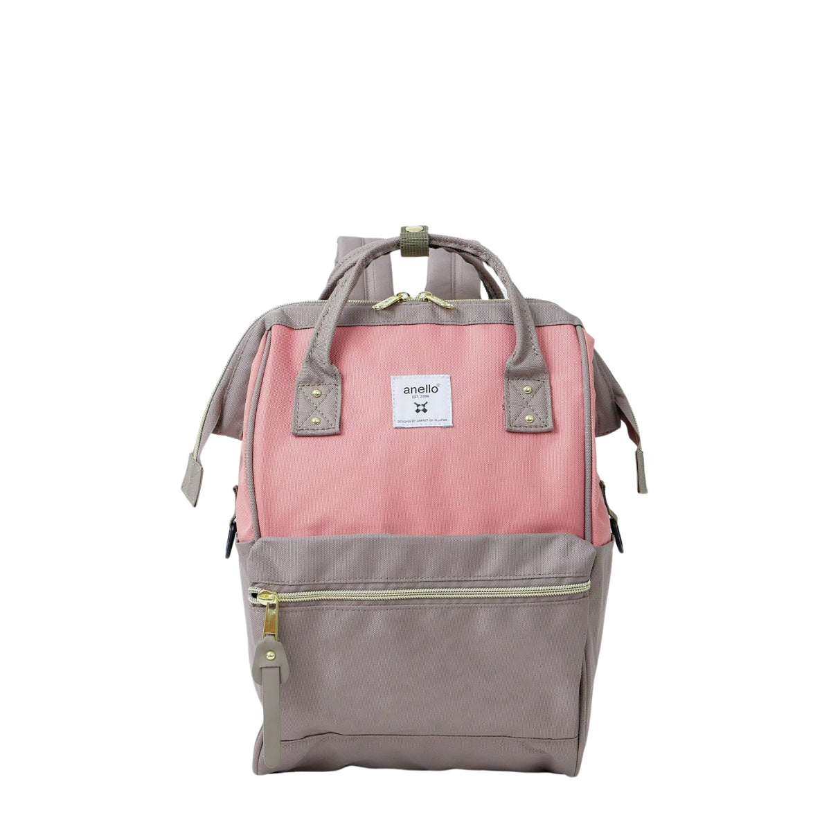 Anello Cross Bottle Backpack Small in Pink Grey Beige