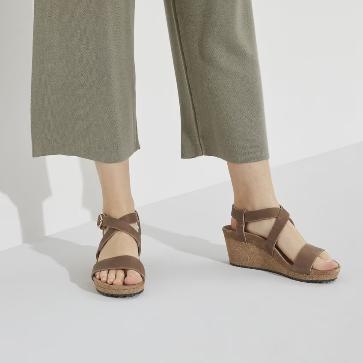 Birkenstock Women's Sibyl Ring-Buckle Oiled Leather in Cognac