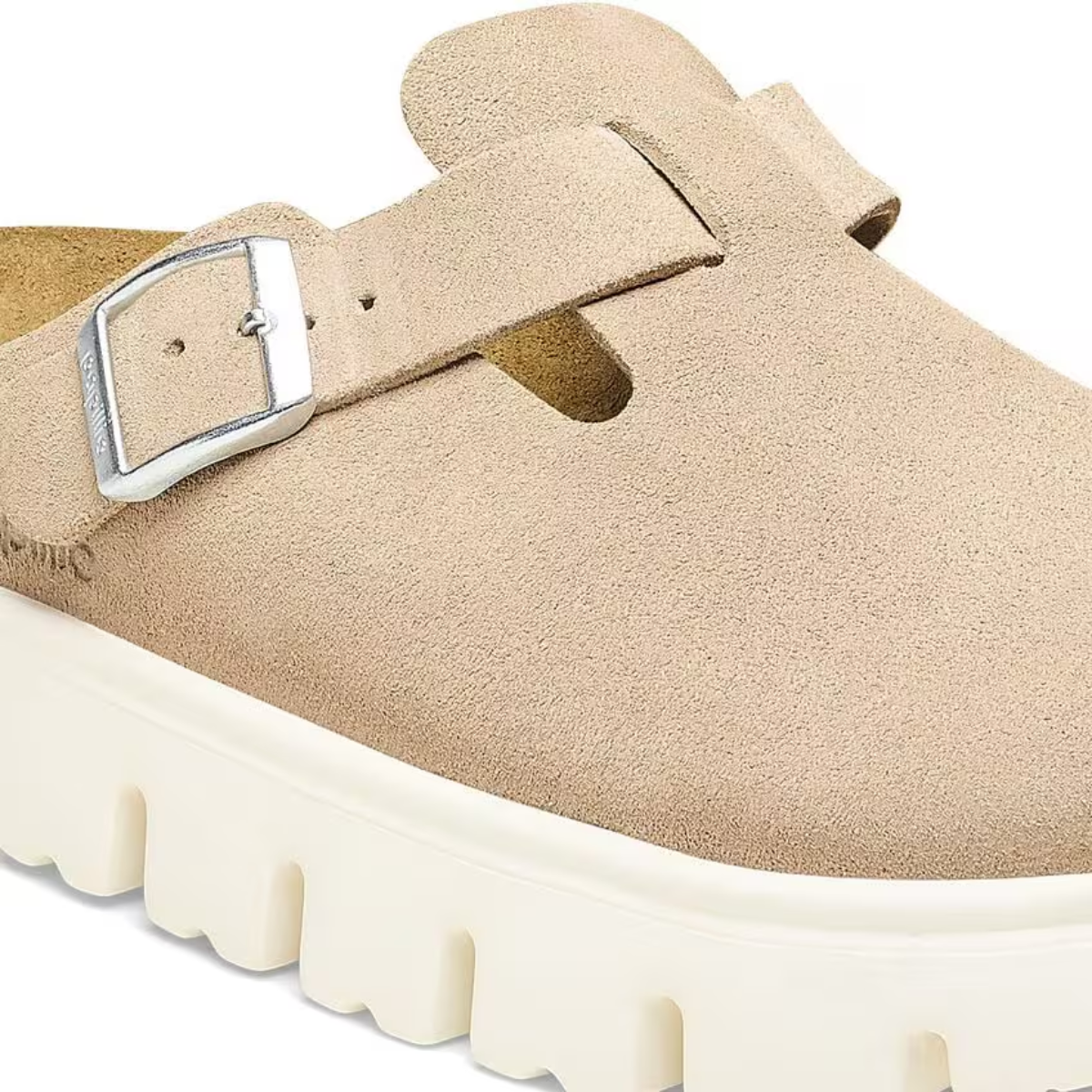 Birkenstock Women's Boston Chunky Suede Leather in Warm Sand