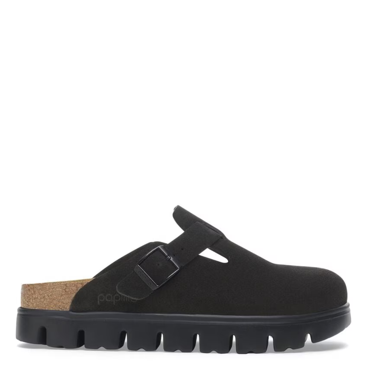 Birkenstock Women's Boston Chunky Suede Leather in Black/Black