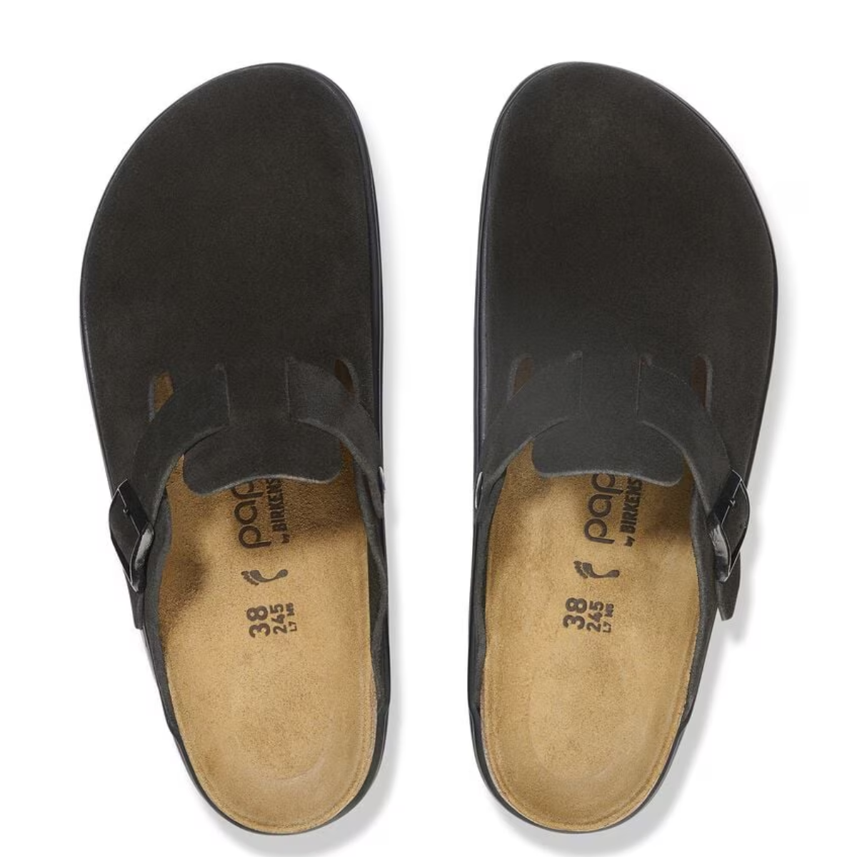 Birkenstock Women's Boston Chunky Suede Leather in Black/Black