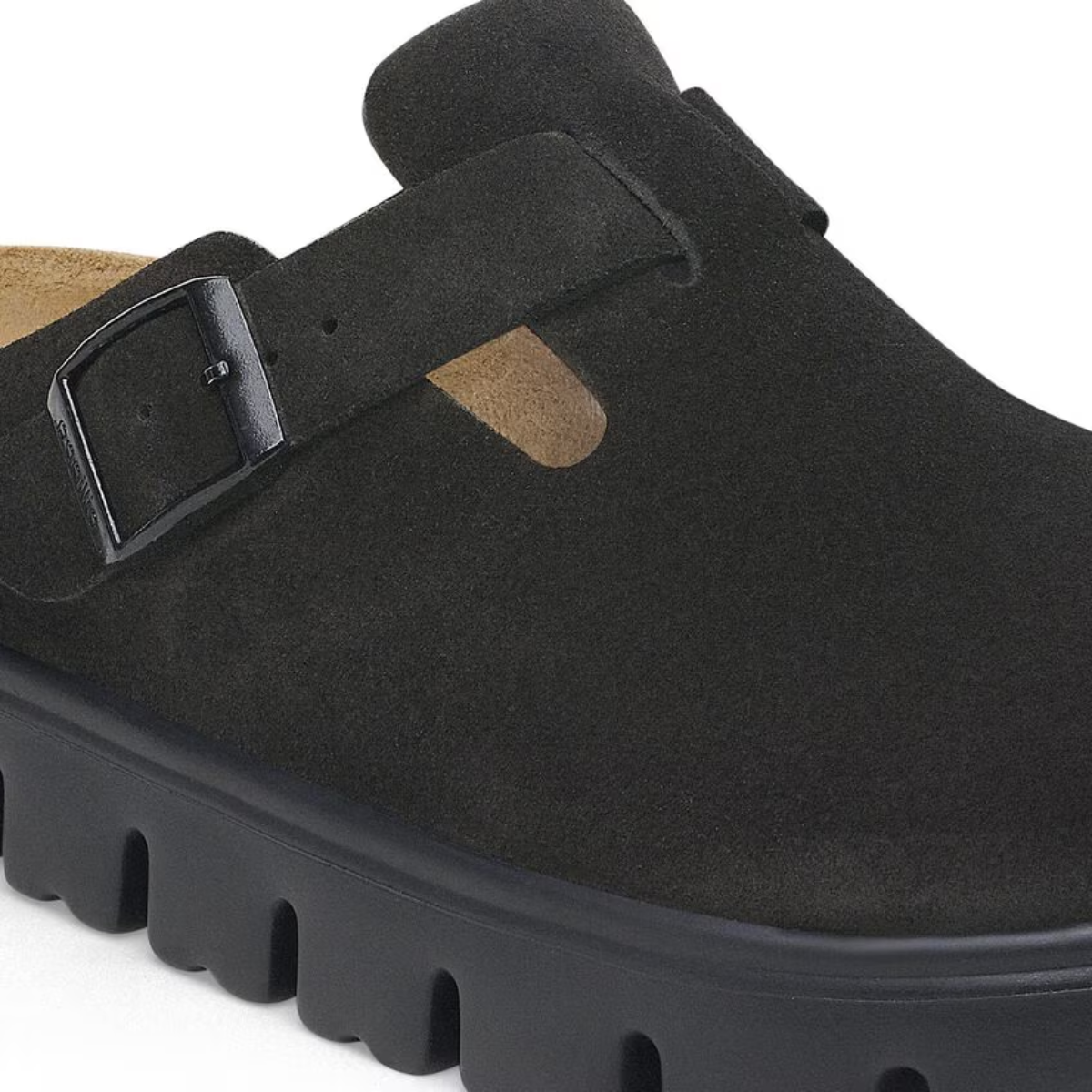 Birkenstock Women's Boston Chunky Suede Leather in Black/Black