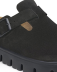 Birkenstock Women's Boston Chunky Suede Leather in Black/Black