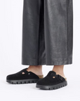 Birkenstock Women's Boston Chunky Suede Leather in Black/Black