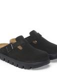 Birkenstock Women's Boston Chunky Suede Leather in Black/Black