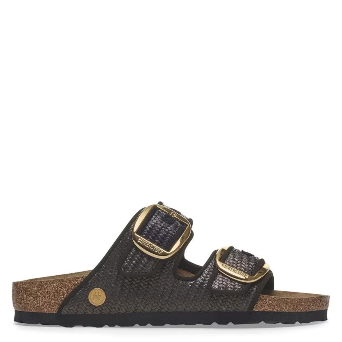 Birkenstock Women's Arizona Big Buckle Raffia Textile in Black