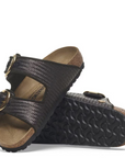 Birkenstock Women's Arizona Big Buckle Raffia Textile in Black