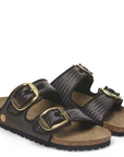 Birkenstock Women's Arizona Big Buckle Raffia Textile in Black
