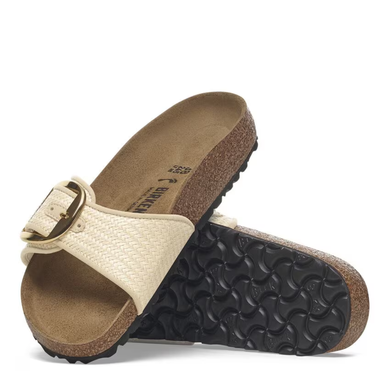 Birkenstock Women's Madrid Big Buckle Raffia Textile in Naturale