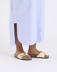 Birkenstock Women's Madrid Big Buckle Raffia Textile in Naturale