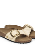 Birkenstock Women's Madrid Big Buckle Raffia Textile in Naturale