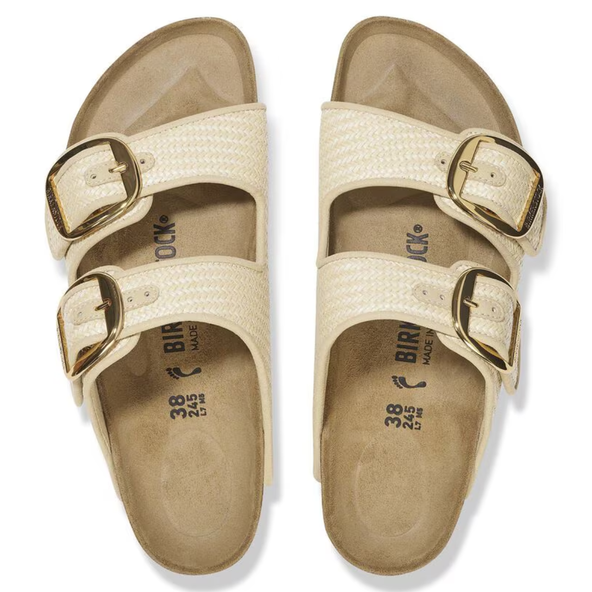 Birkenstock Women's Arizona Big Buckle Raffia Textile in Naturale