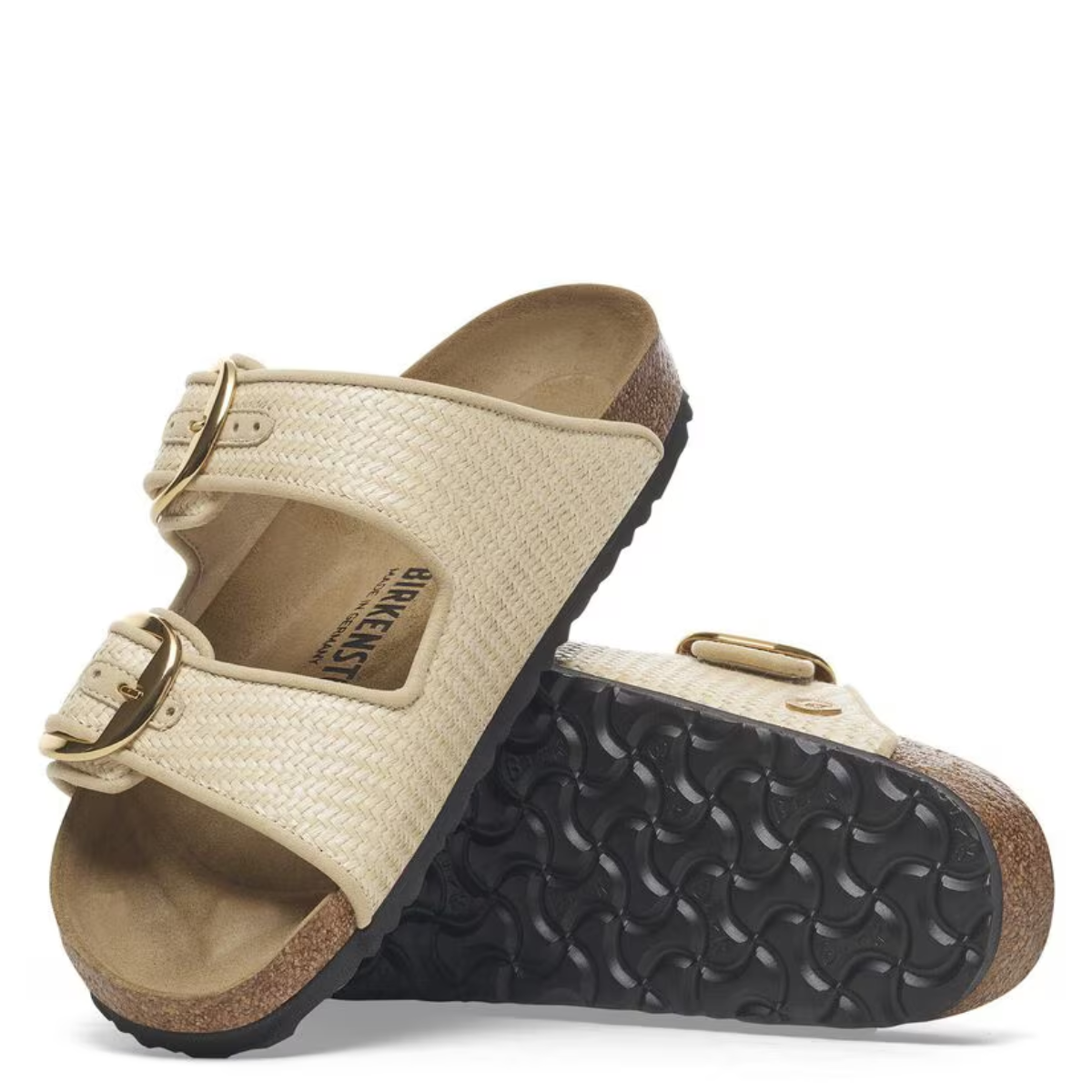 Birkenstock Women's Arizona Big Buckle Raffia Textile in Naturale