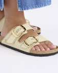 Birkenstock Women's Arizona Big Buckle Raffia Textile in Naturale