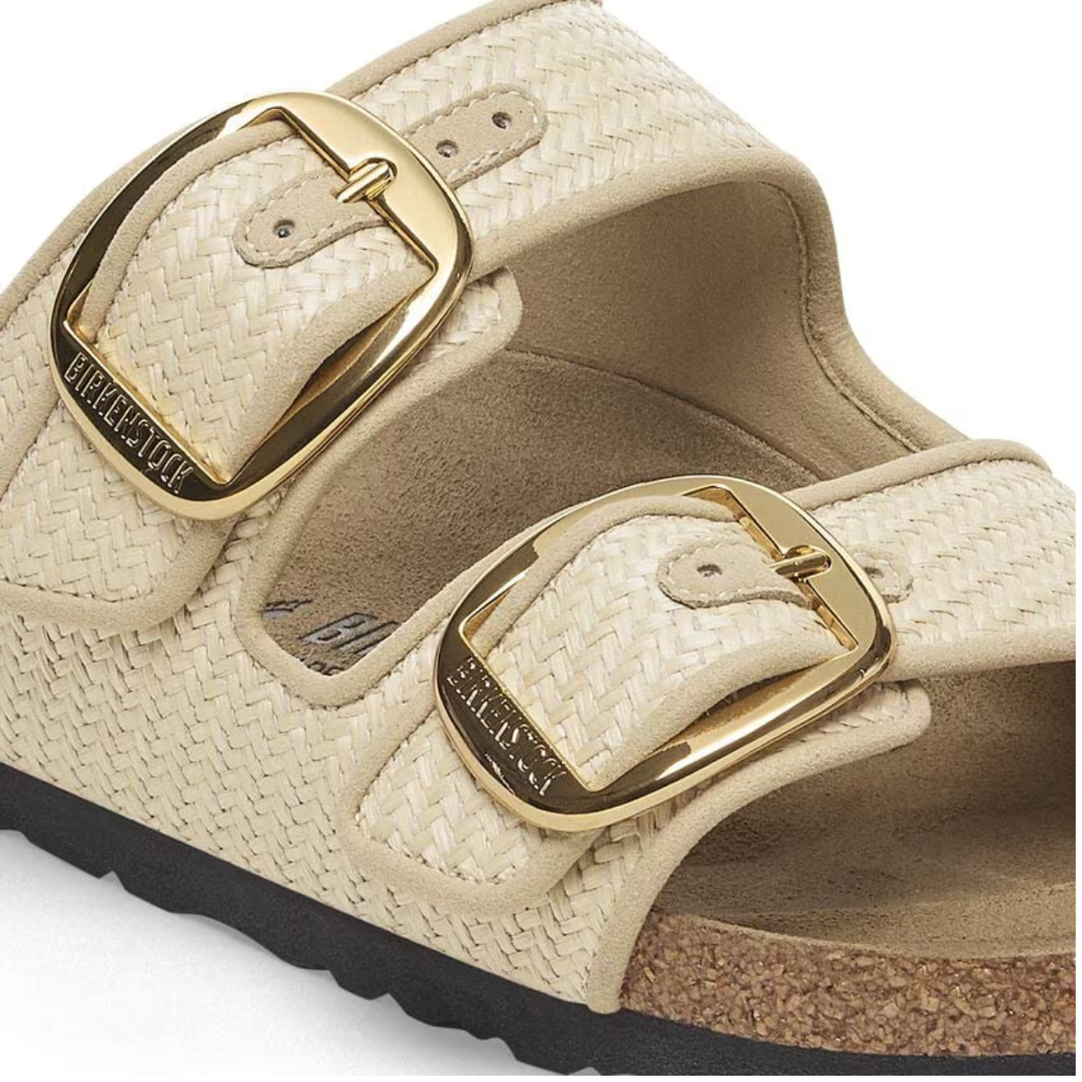 Birkenstock Women's Arizona Big Buckle Raffia Textile in Naturale