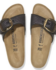 Birkenstock Women's Madrid Big Buckle Raffia Textile in Black