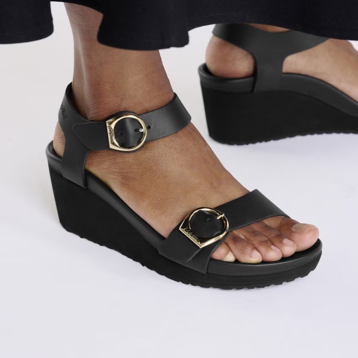 Birkenstock Women's Soley Ring-Buckle Leather in Black