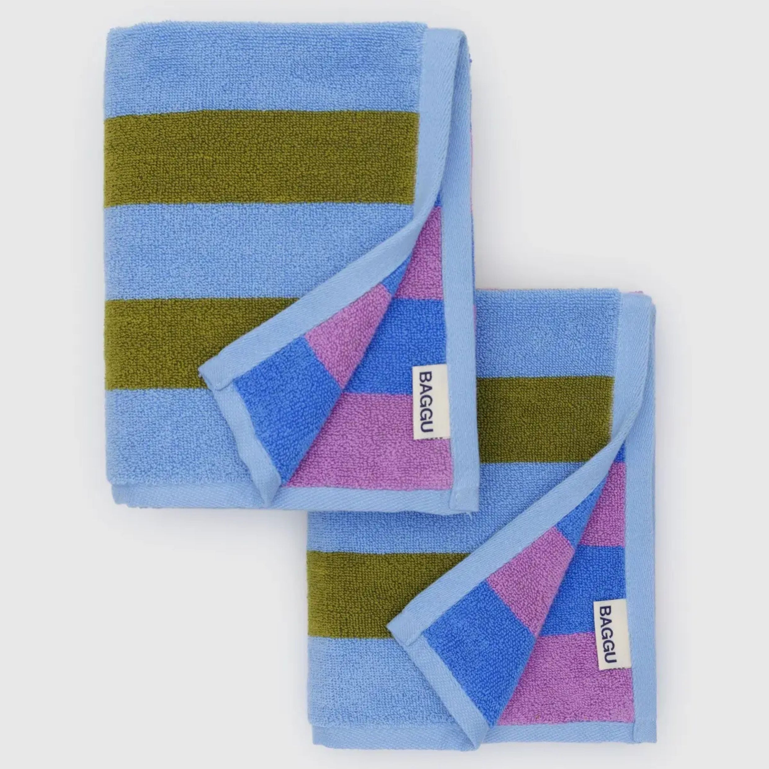 Baggu Hand Towel Set of 2 in Cabana Stripe Mix