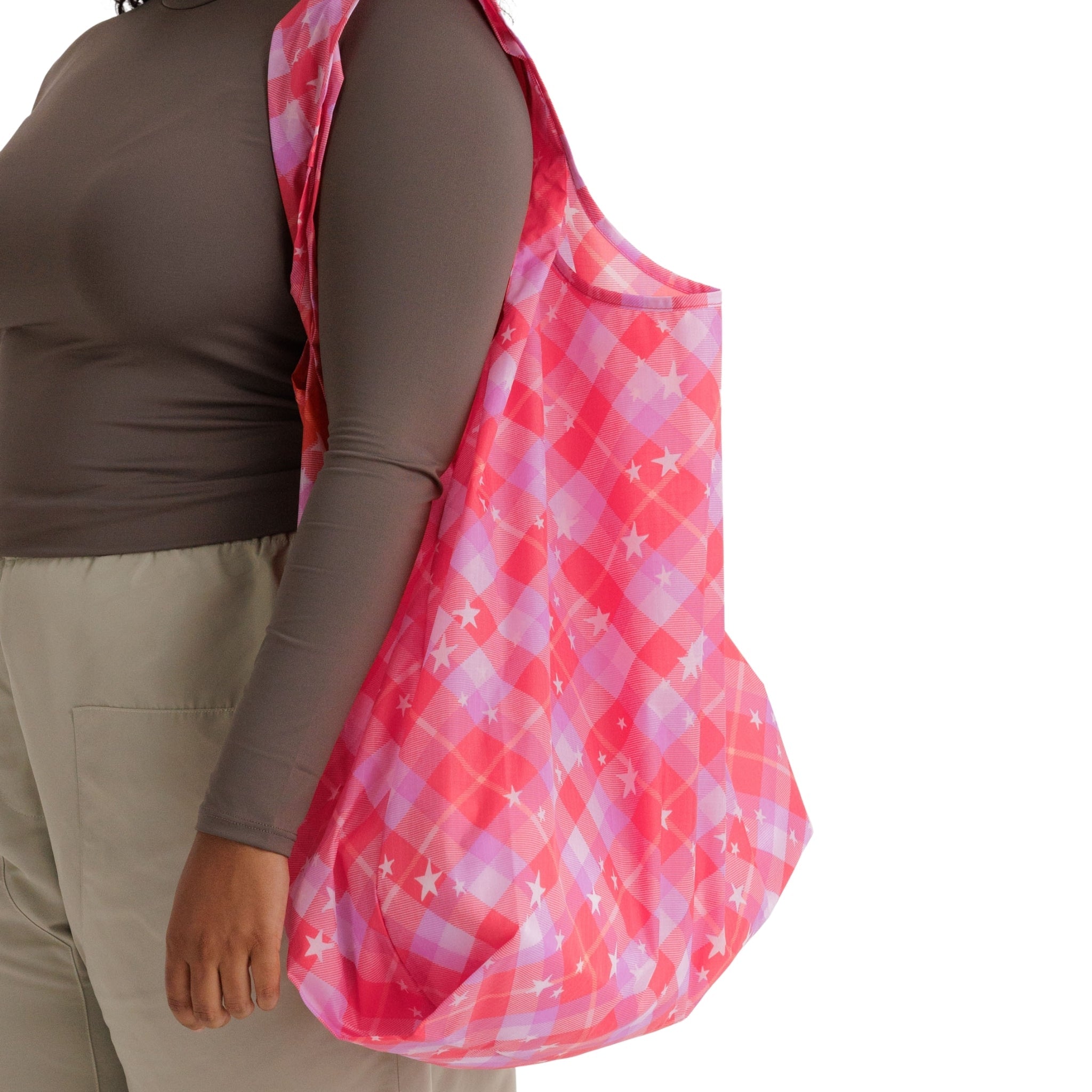 Baggu Big Baggu in Pink Star Plaid