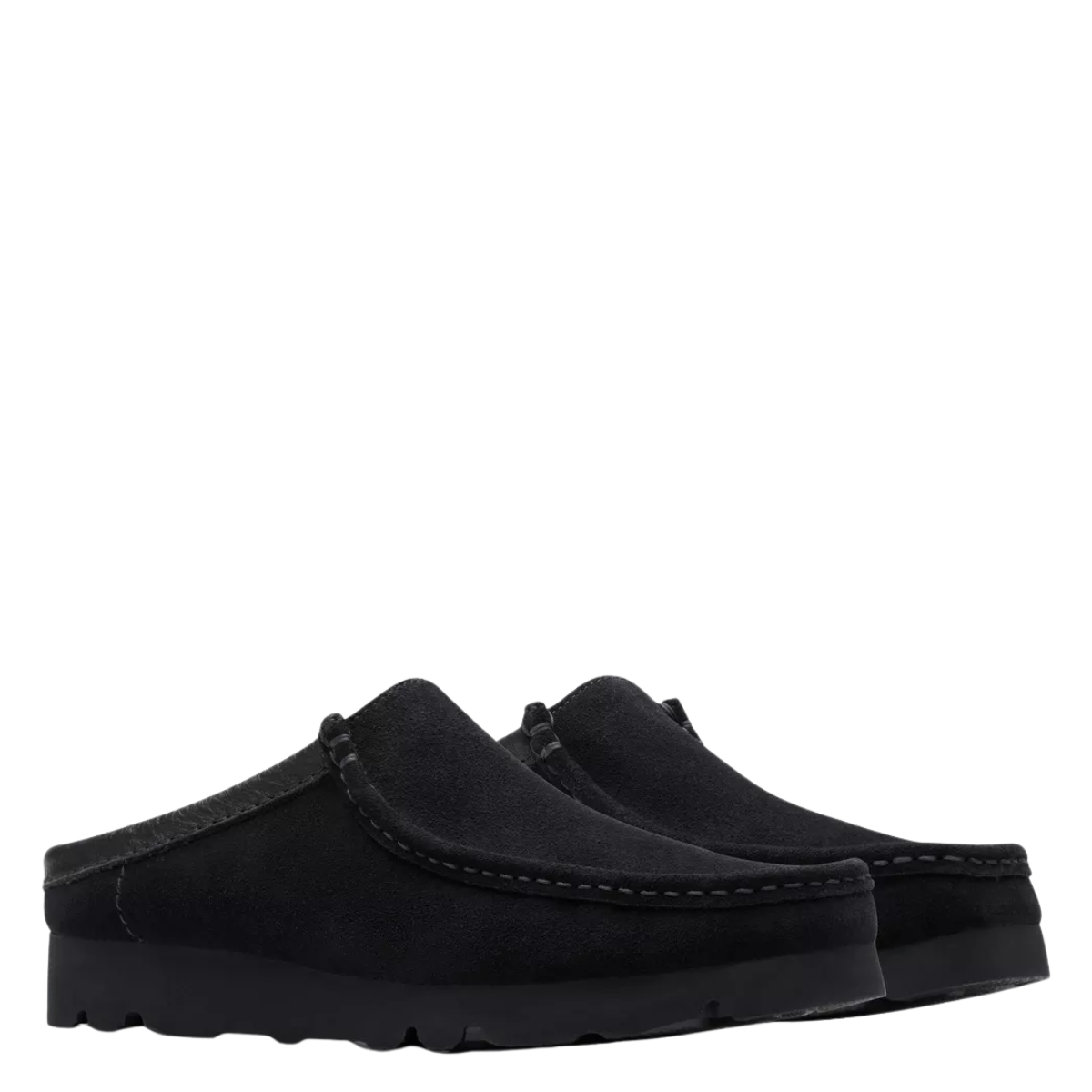 Clarks Men's Wallabee Slip in Black Suede