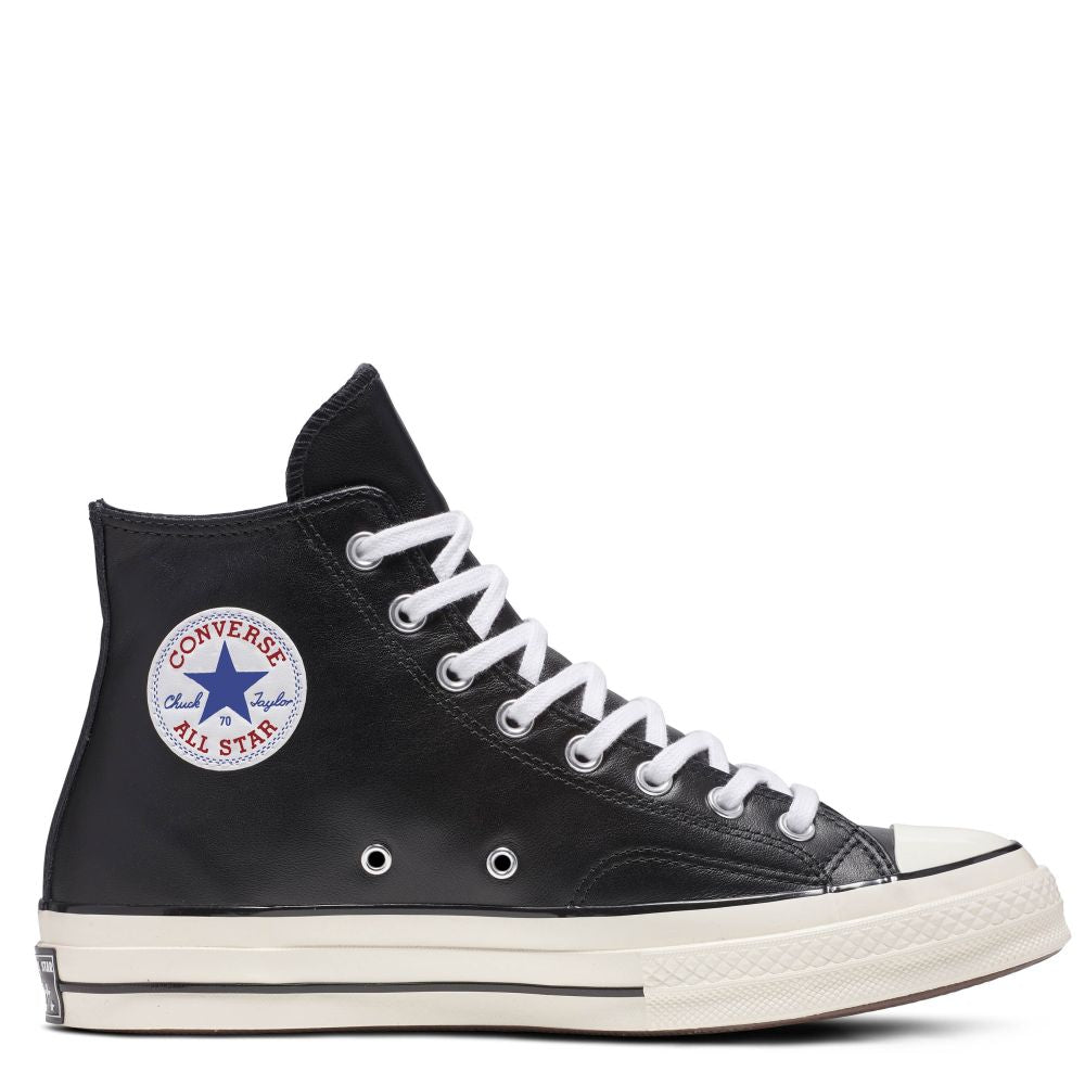 Converse Chuck 70 Leather High Top in Black/White/Egret