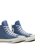 Converse Men's Chuck 70 Leather High Top in Lakeside Blue/Red/White