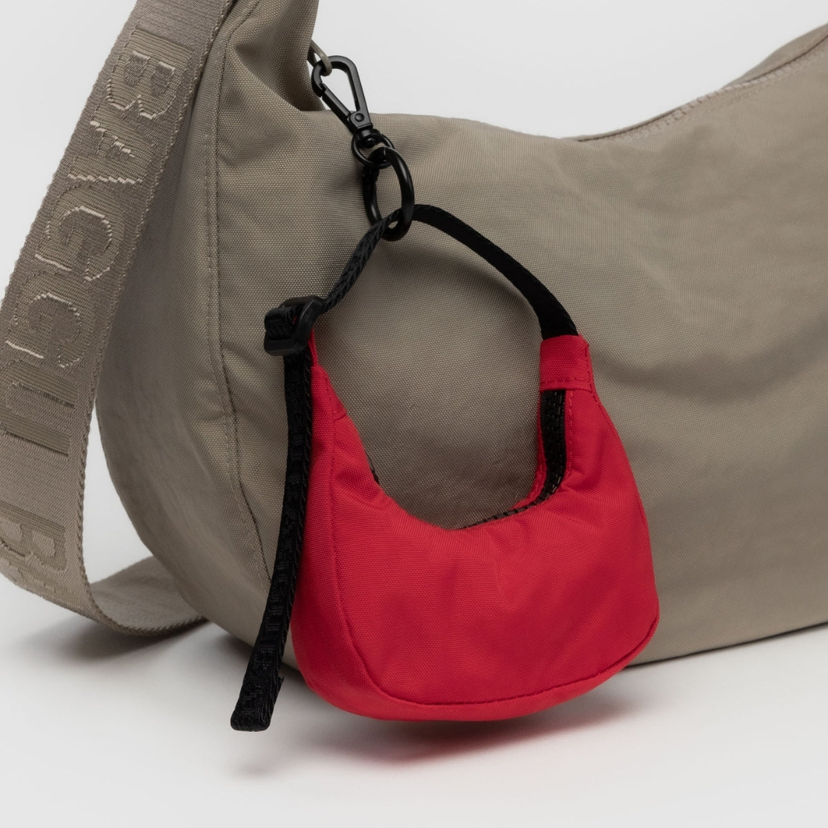 Baggu Crescent Bag Charm in Candy Apple