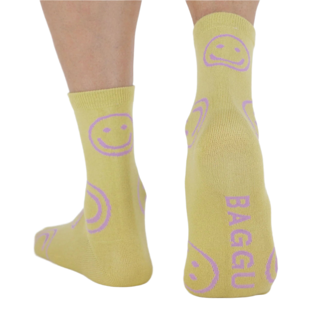 Baggu Crew Sock in Straw Happy