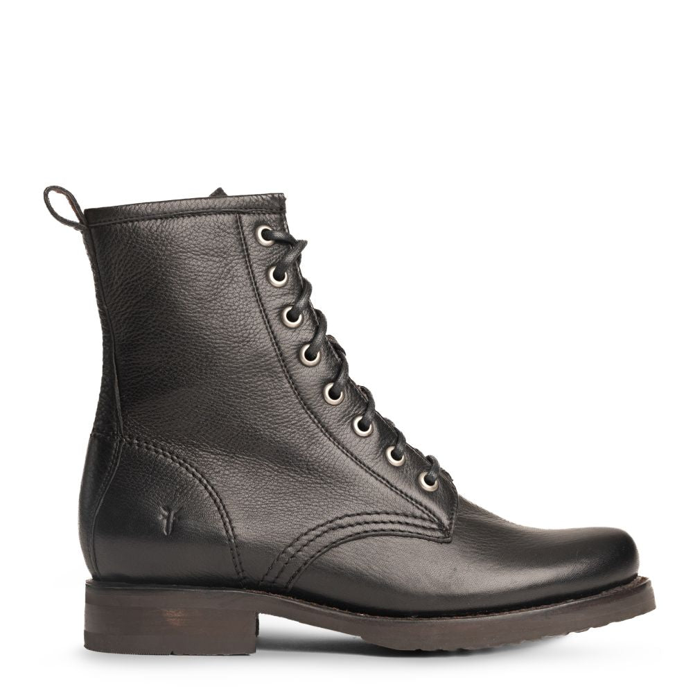 Frye Women's Veronica Combat in Black/Soft Vintage