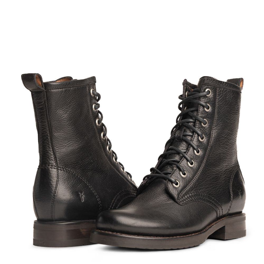 Frye Women's Veronica Combat in Black/Soft Vintage
