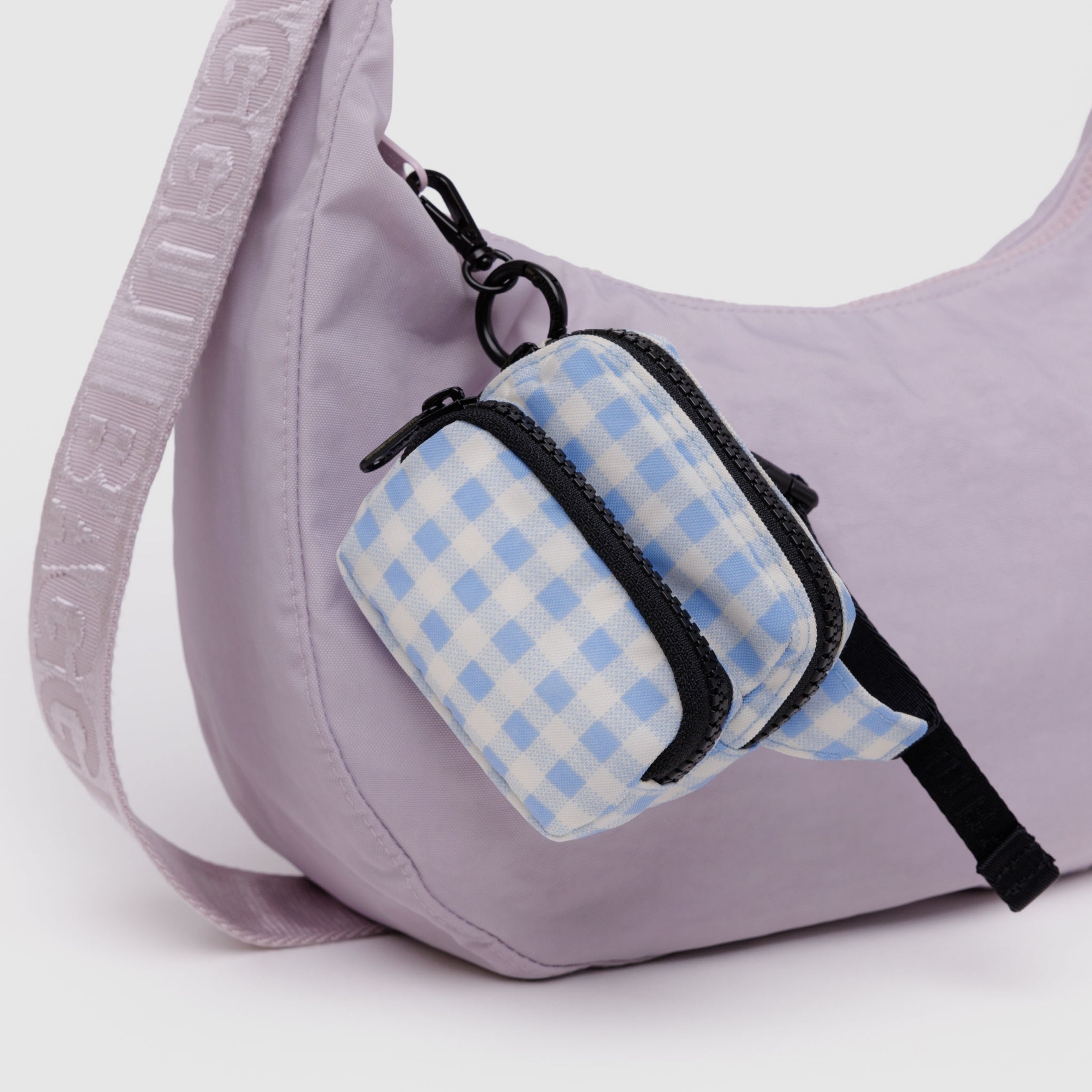 Baggu Fanny Pack Charm in Light Blue Gingham