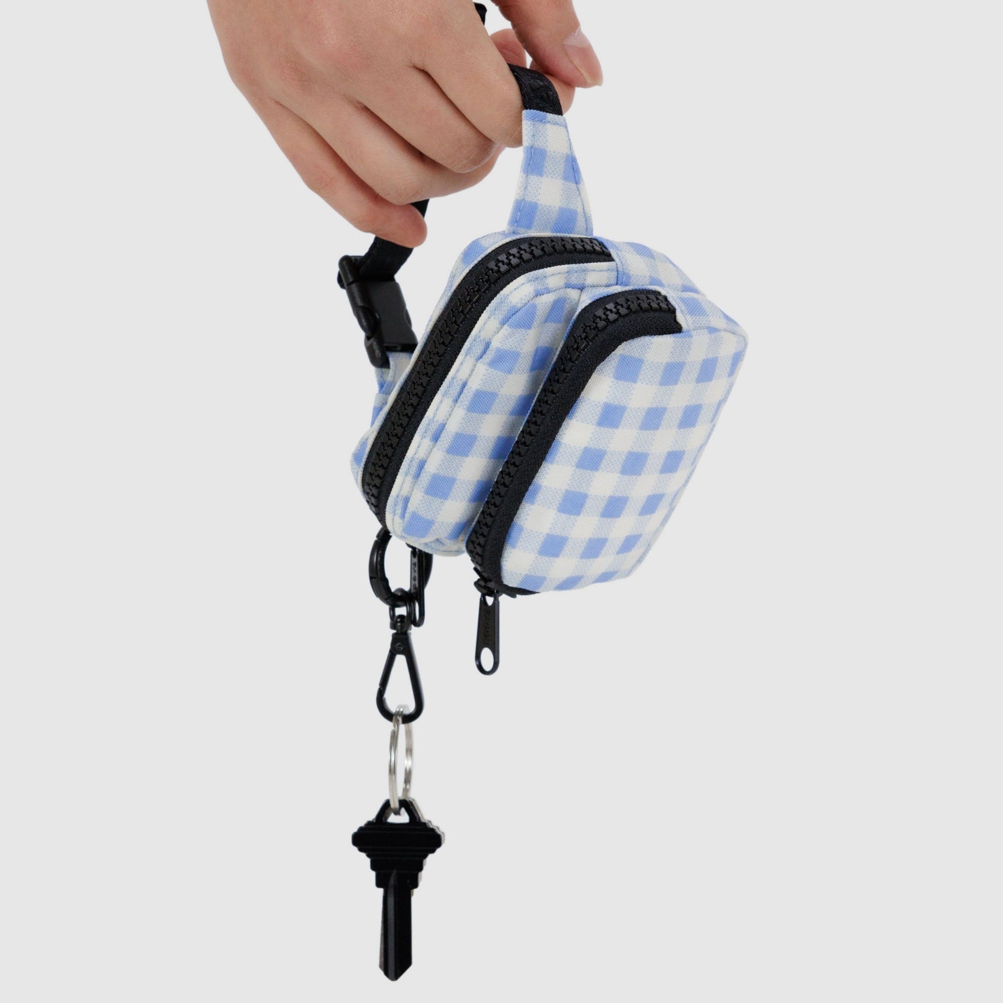 Baggu Fanny Pack Charm in Light Blue Gingham