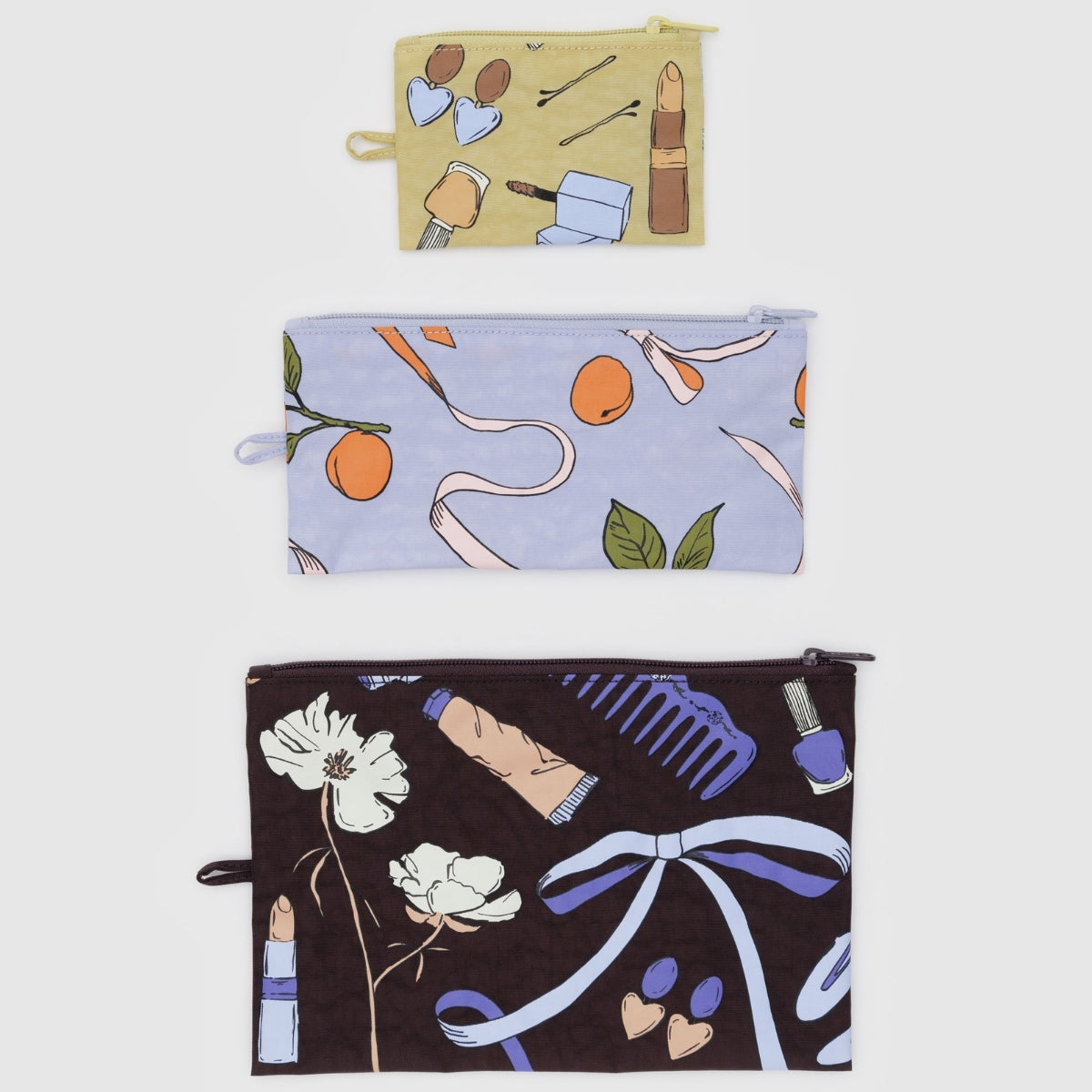 Baggu Flat Pouch Set in Get Ready With Me