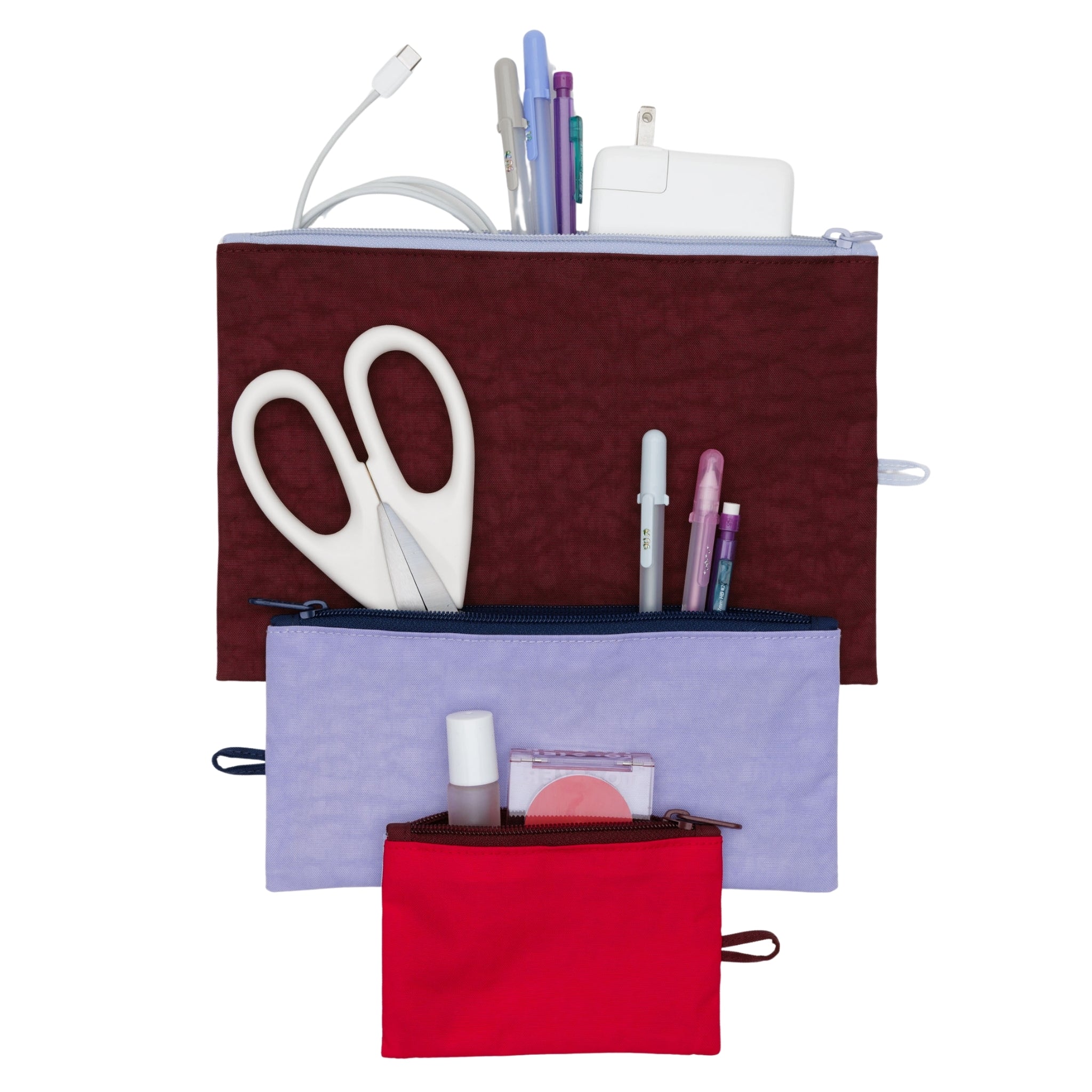 Baggu Flat Pouch Set in Kaleidoscope Mix