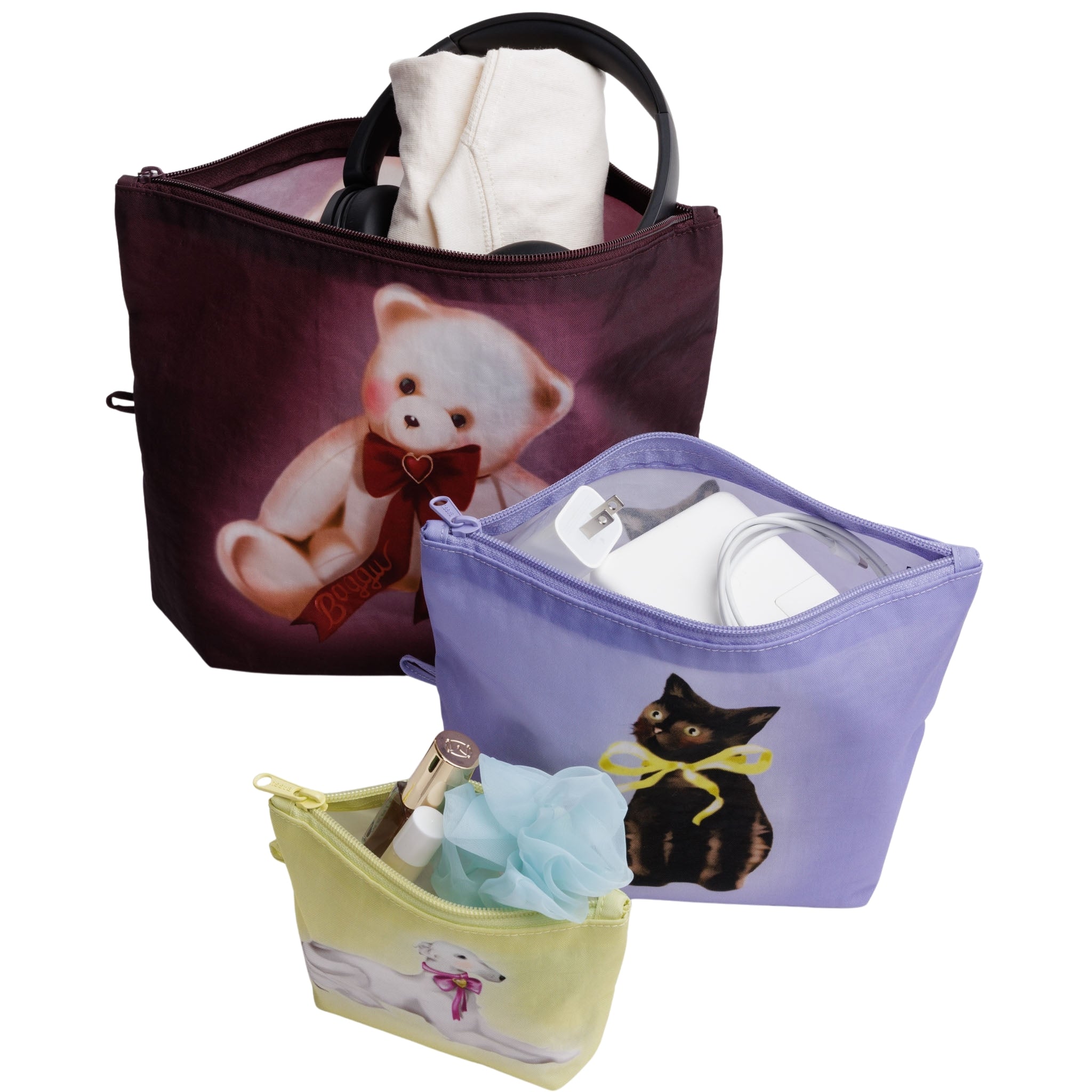 Baggu Go Pouch Set in Fancy Animals