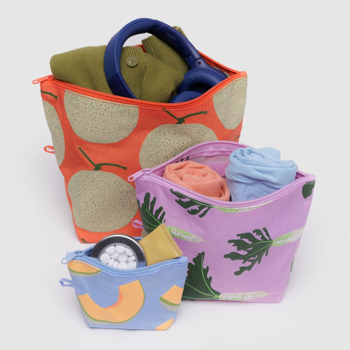 Baggu Go Pouch Set in Japanese Produce