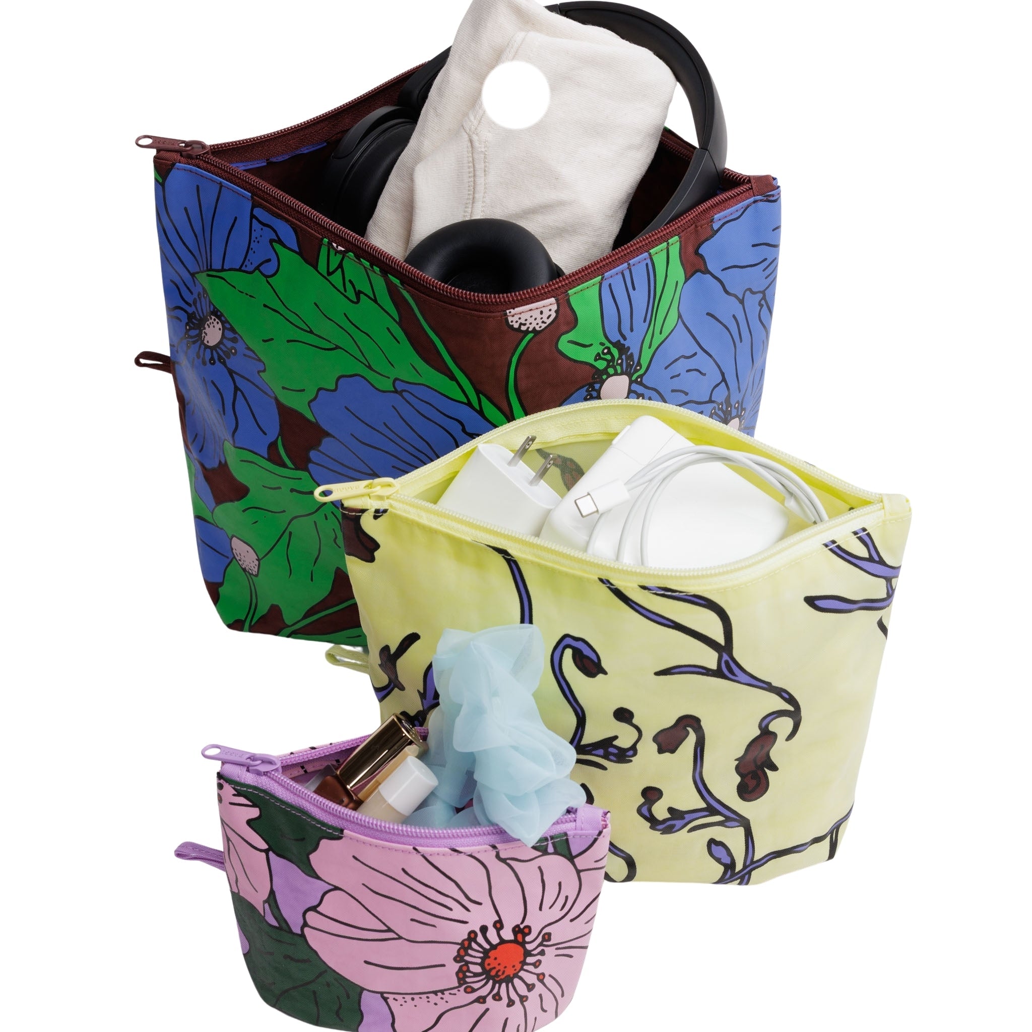 Baggu Go Pouch Set in Poppy Mix