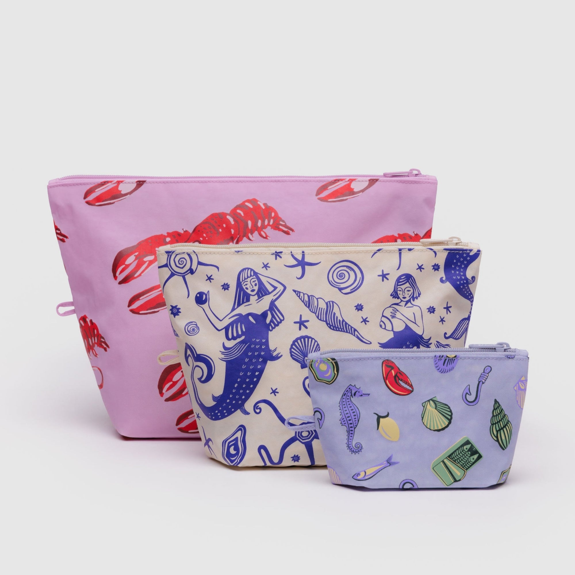 Baggu Go Pouch Set in Sea Creatures