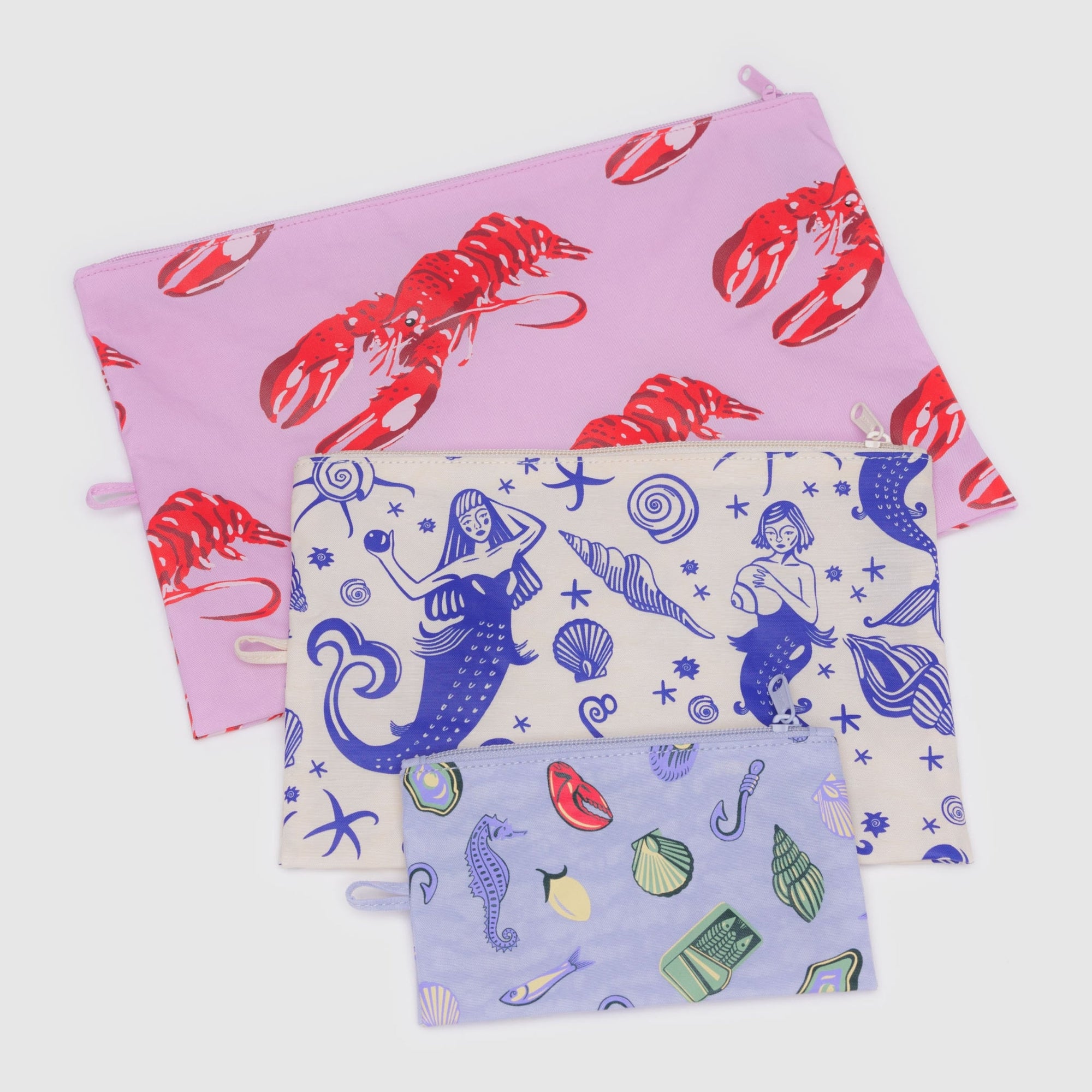 Baggu Go Pouch Set in Sea Creatures