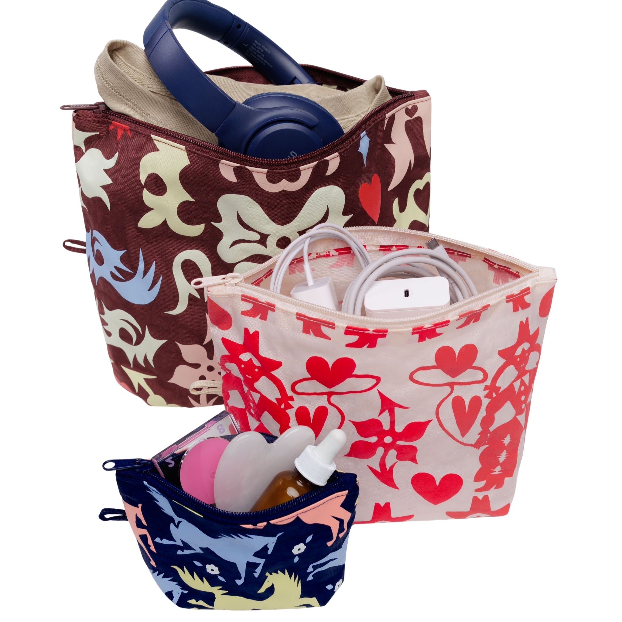 Baggu Go Pouch Set in Western Cut Outs