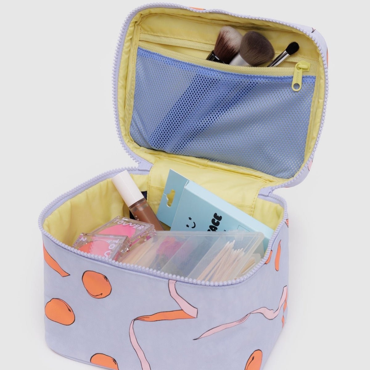 Baggu Large Cosmetic Case in Apricots & Ribbons