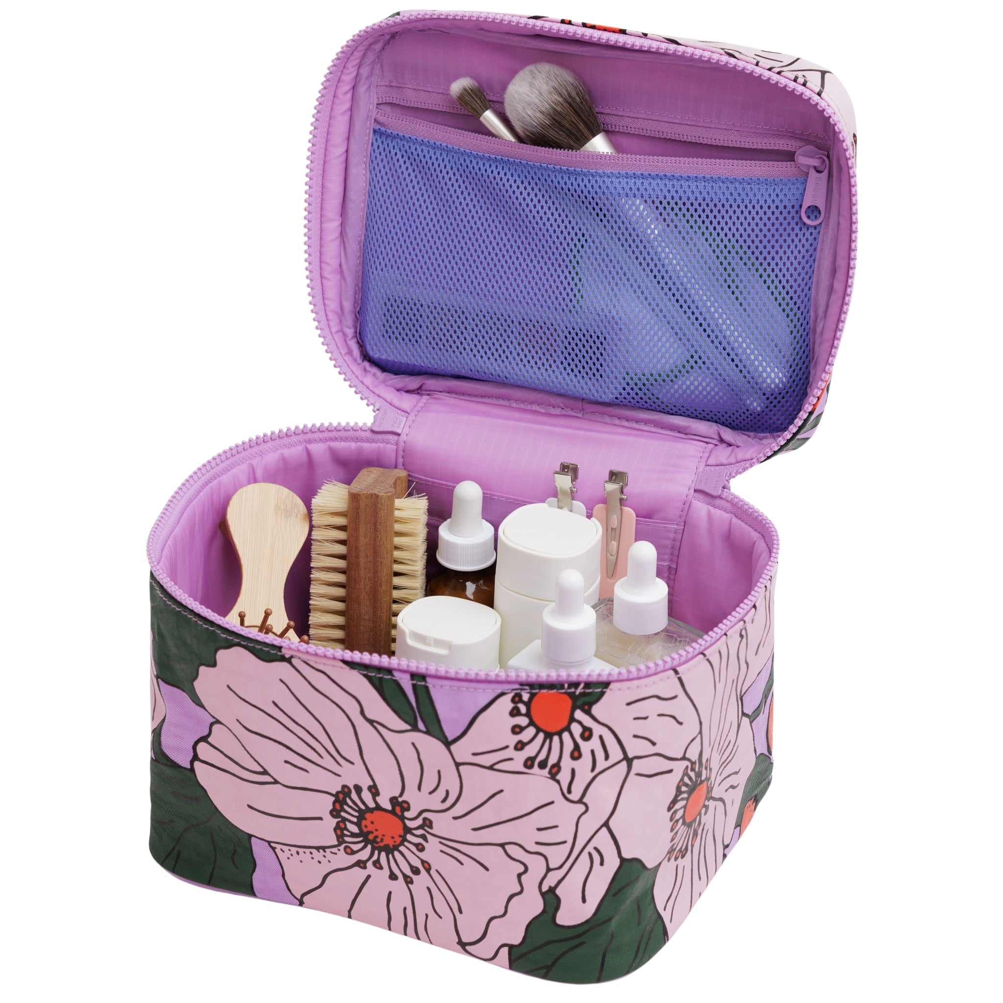 Baggu Large Cosmetic Case in Pink Poppy