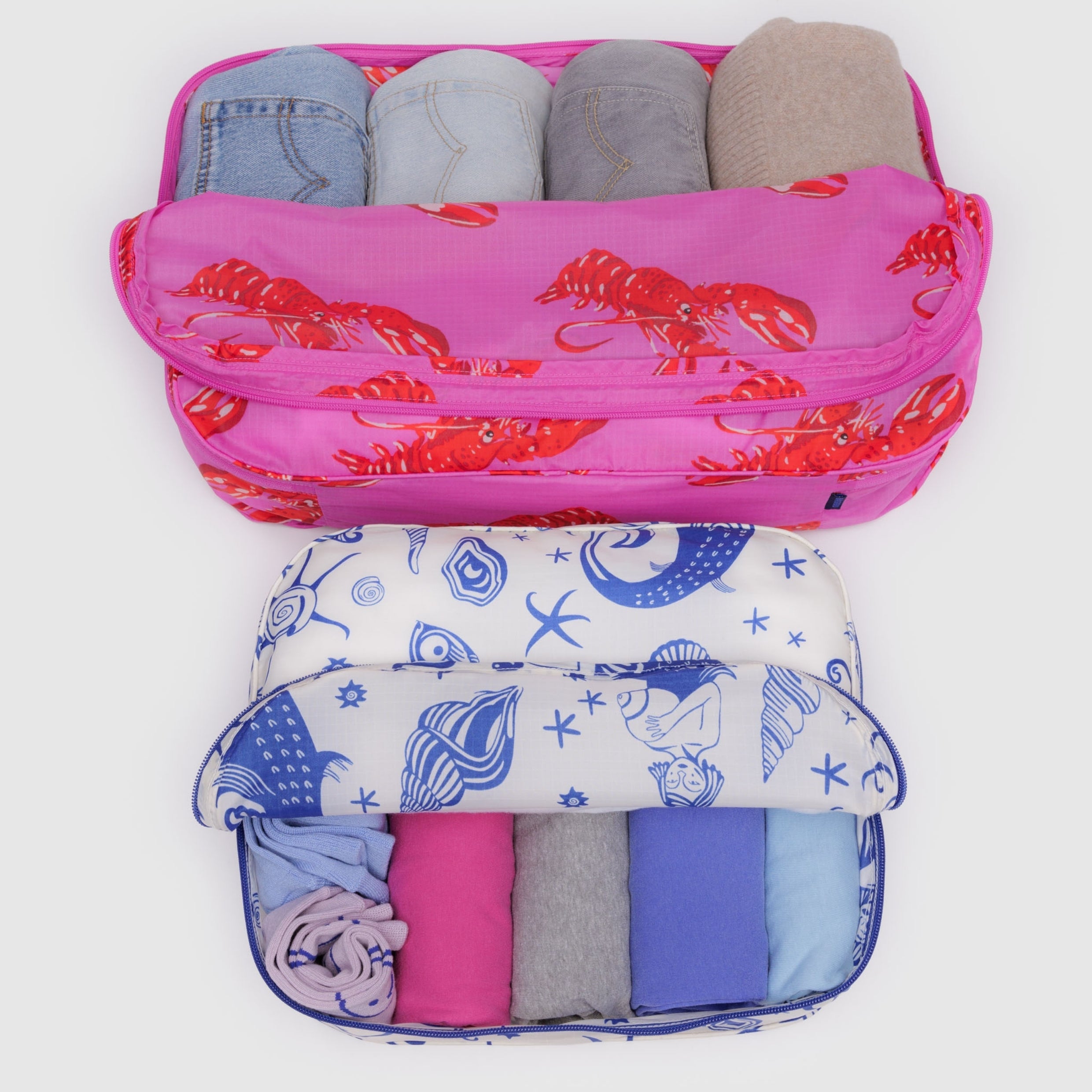 Baggu Large Packing Cube Set in Sea Creatures