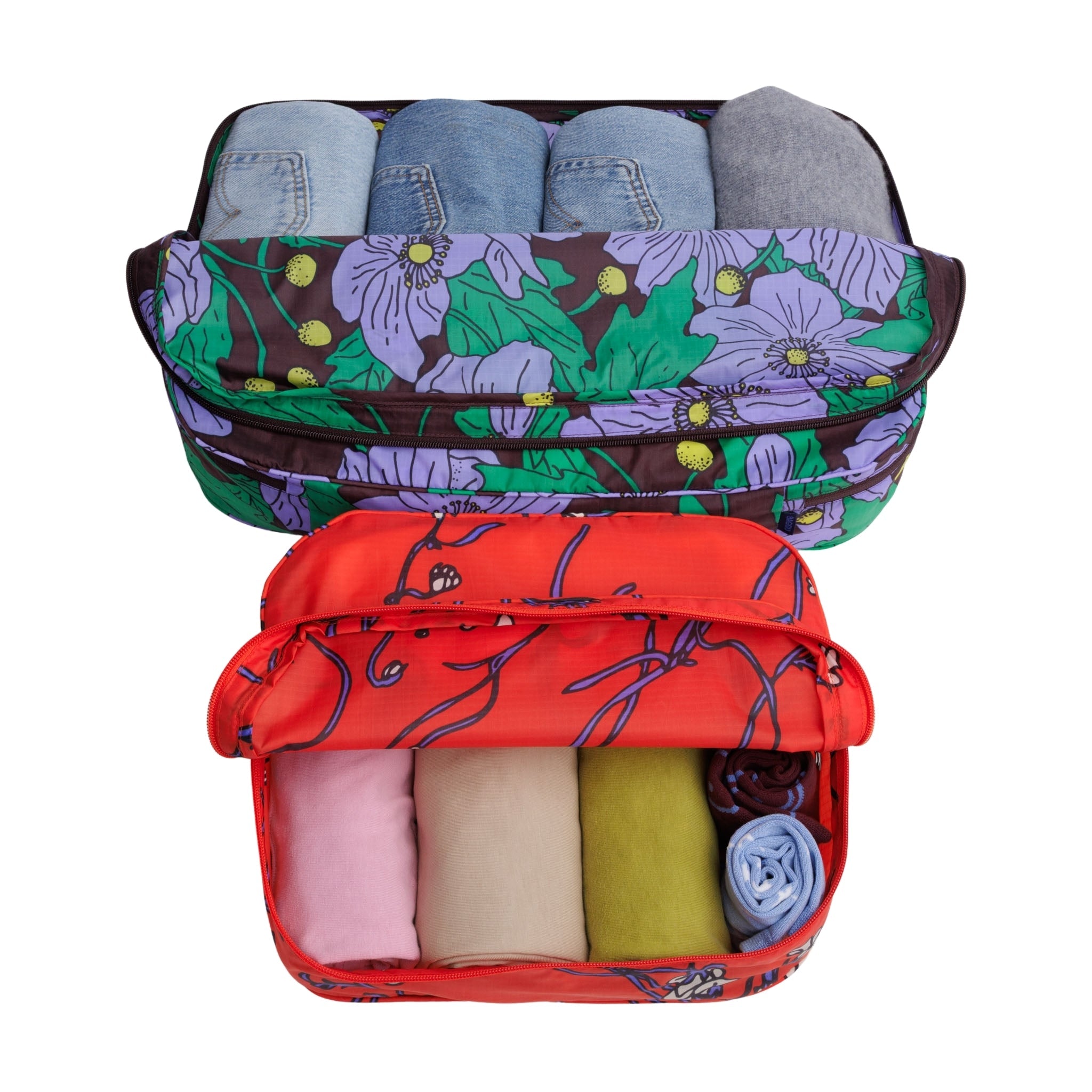 Baggu Large Packing Cube Set in Poppy Mix