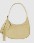 Baggu Medium Recycled Leather Crescent Bag in Straw