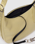 Baggu Medium Recycled Leather Crescent Bag in Straw